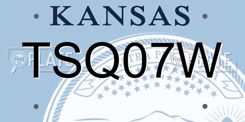 TSQ07W Kansas License Plate