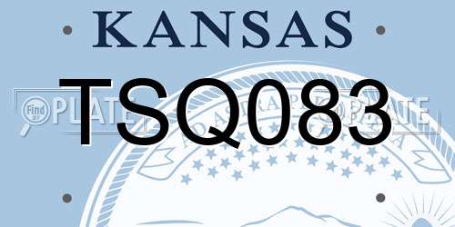 TSQ083 Kansas License Plate