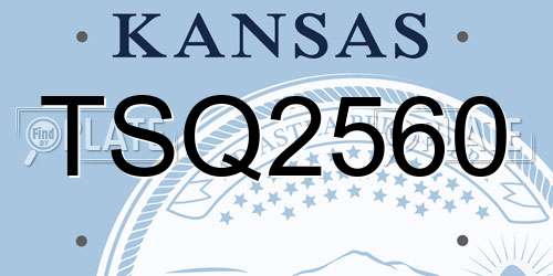 TSQ2560 Kansas License Plate