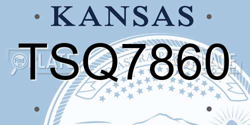TSQ7860 Kansas License Plate