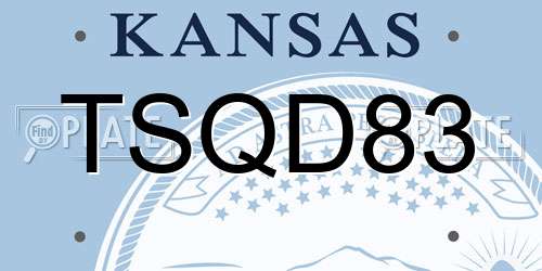 TSQD83 Kansas License Plate