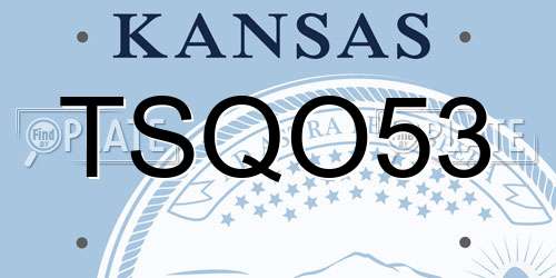 TSQO53 Kansas License Plate