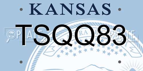 TSQQ83 Kansas License Plate