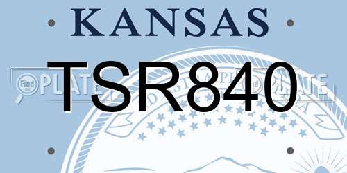 TSR840 Kansas License Plate
