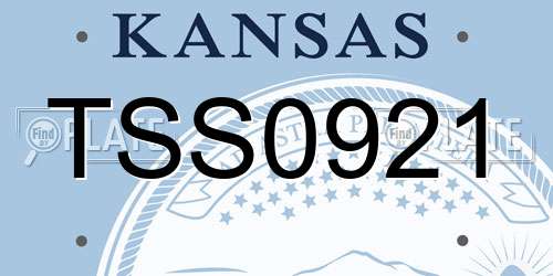 TSS0921 Kansas License Plate