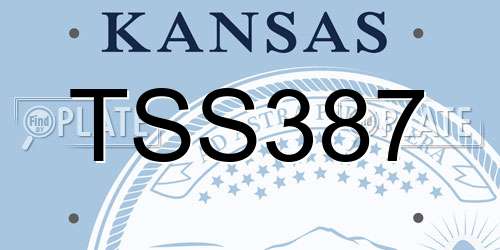 TSS387 Kansas License Plate