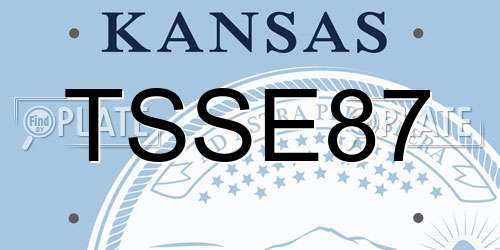 TSSE87 Kansas License Plate