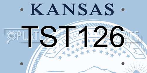 TST126 Kansas License Plate
