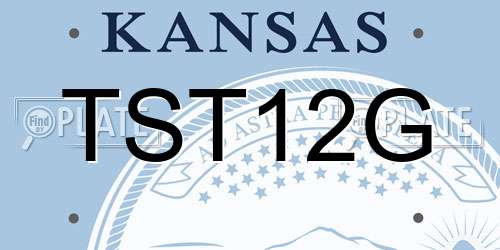 TST12G Kansas License Plate