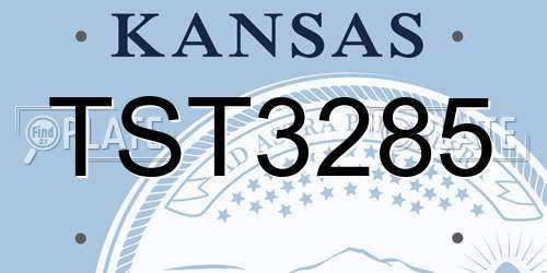 TST3285 Kansas License Plate