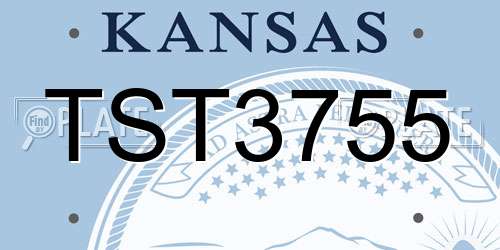 TST3755 Kansas License Plate