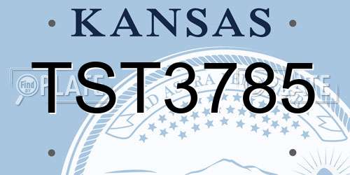 TST3785 Kansas License Plate