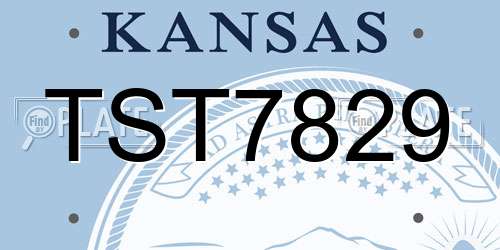 TST7829 Kansas License Plate