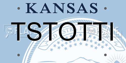 TSTOTTI Kansas License Plate