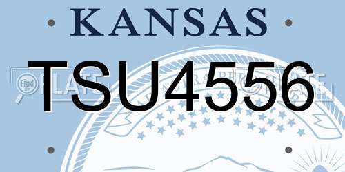 TSU4556 Kansas License Plate