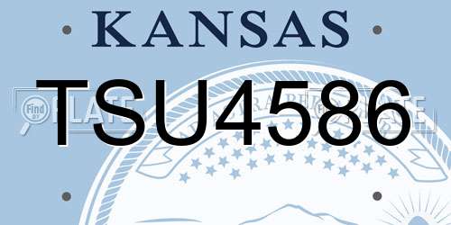 TSU4586 Kansas License Plate