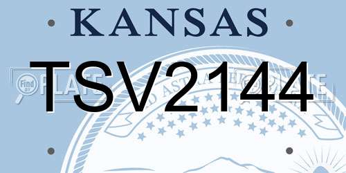 TSV2144 Kansas License Plate