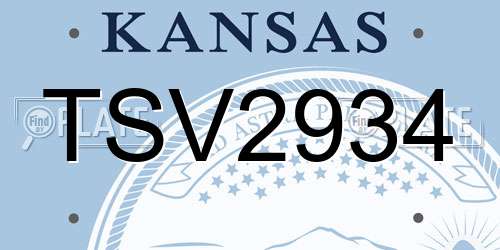 TSV2934 Kansas License Plate
