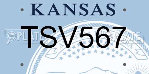 TSV567 Kansas License Plate