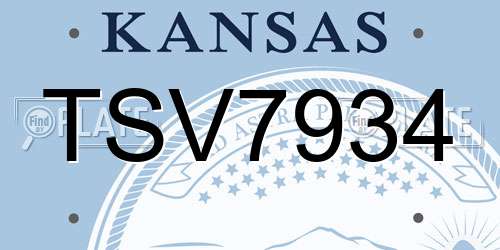 TSV7934 Kansas License Plate