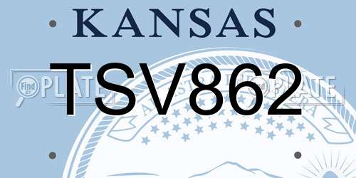 TSV862 Kansas License Plate