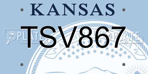 TSV867 Kansas License Plate