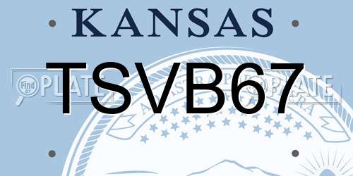 TSVB67 Kansas License Plate