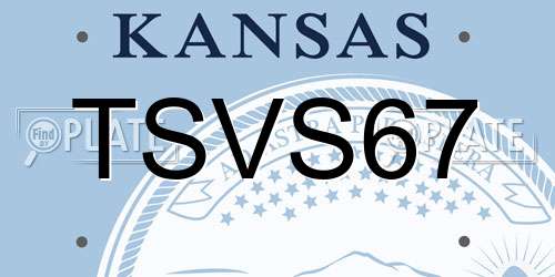 TSVS67 Kansas License Plate