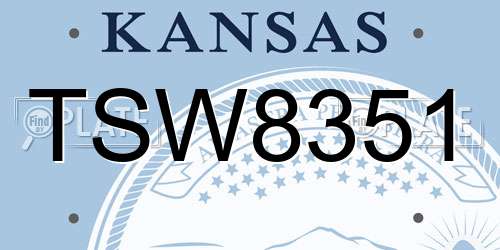 TSW8351 Kansas License Plate