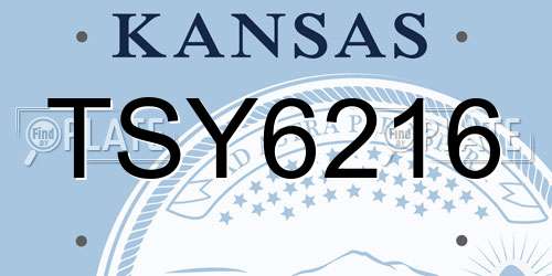 TSY6216 Kansas License Plate