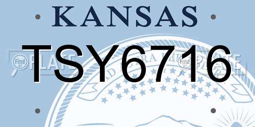 TSY6716 Kansas License Plate