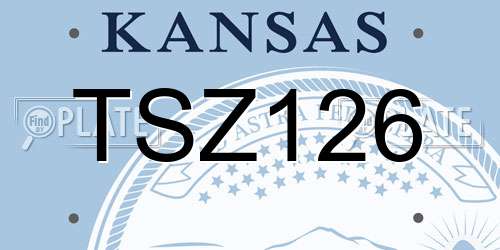 TSZ126 Kansas License Plate