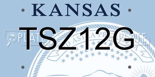 TSZ12G Kansas License Plate
