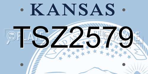 TSZ2579 Kansas License Plate