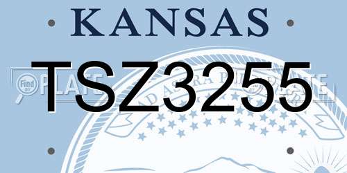 TSZ3255 Kansas License Plate