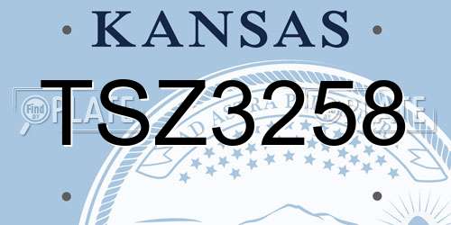 TSZ3258 Kansas License Plate