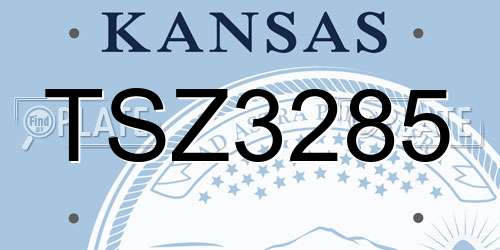 TSZ3285 Kansas License Plate