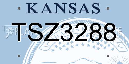 TSZ3288 Kansas License Plate