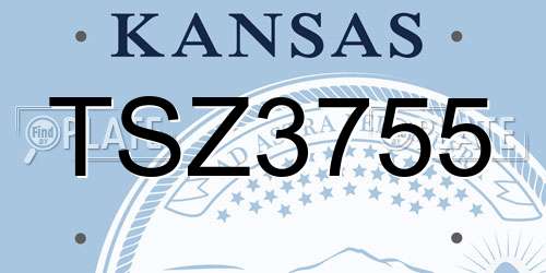 TSZ3755 Kansas License Plate
