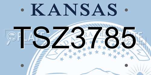 TSZ3785 Kansas License Plate