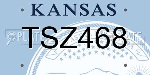 TSZ468 Kansas License Plate