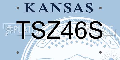TSZ46S Kansas License Plate