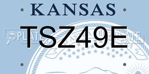 TSZ49E Kansas License Plate