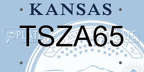 TSZA65 Kansas License Plate