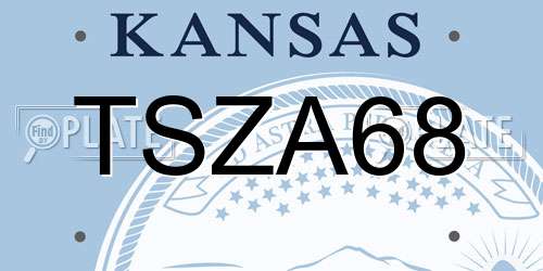 TSZA68 Kansas License Plate