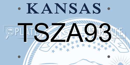 TSZA93 Kansas License Plate
