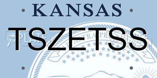 TSZETSS Kansas License Plate