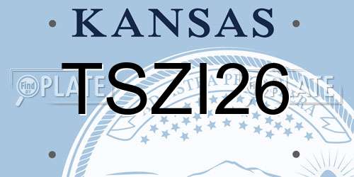 TSZI26 Kansas License Plate