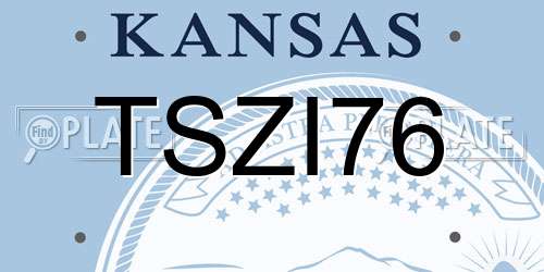 TSZI76 Kansas License Plate