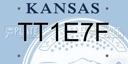 TT1E7F Kansas License Plate
